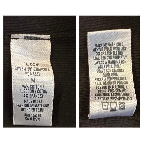 RE/DONE  X Hanes 60s Mock Neck Long Sleeve Tee Size Medium - Picture 5 of 6